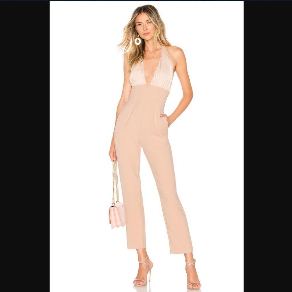 NWT Revolve x Chrissy Teigen Micah Jumpsuit in Nude | Size XXS
